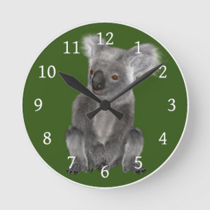 Koala Bear Round Clock
