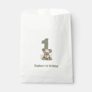  Koala Bear Sage Green 1st Birthday Party  Favour Bag