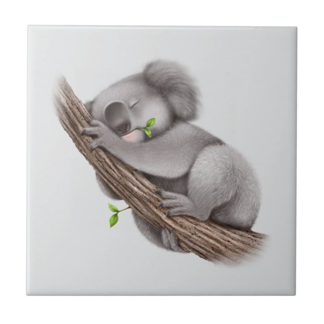 Koala Bear sleeping Tile (Front)