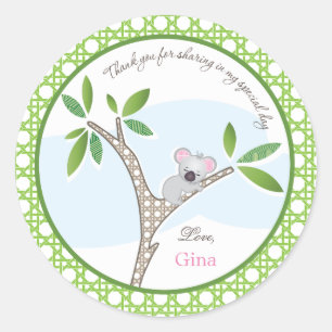 Koala Bear Sticker Baby shower Faveur