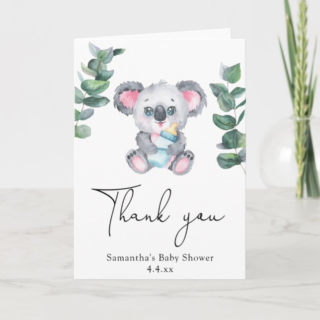 Koala bear thank you baby shower (Front)