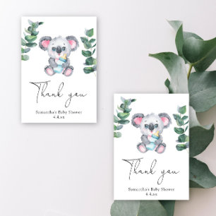 Koala bear thank you baby shower card