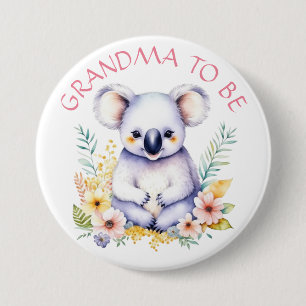Koala Bear Themed Grandma to Be Baby Shower 3 Inch Round Button