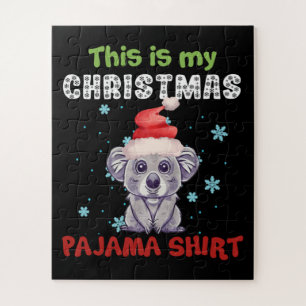 Koala Bear This Is My Christmas Pajama Shirt Jigsaw Puzzle
