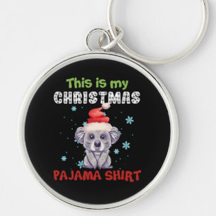 Koala Bear This Is My Christmas Pajama Shirt Keychain