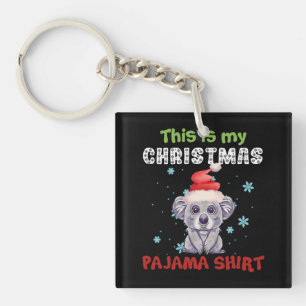 Koala Bear This Is My Christmas Pajama Shirt Keychain