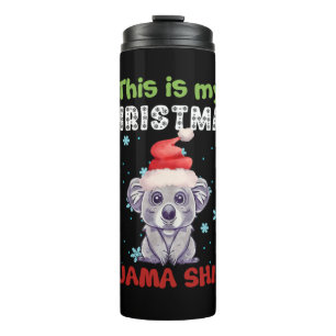 Koala Bear This Is My Christmas Pajama Shirt Thermal Tumbler