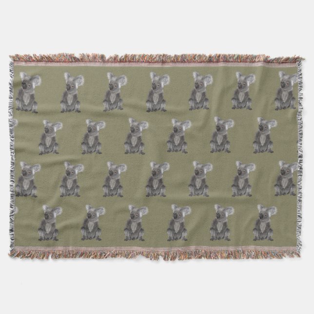 Koala Bear Throw Blanket (Front)