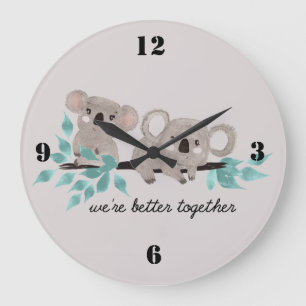 Koala Bear Water Color Art Wall Clock