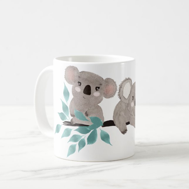Koala Bear Water Colour Painted Art Mug (Front Left)