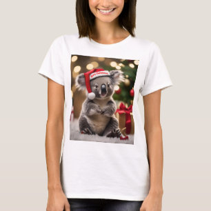 Koala Bear Wearing Santa Hat, T-Shirt
