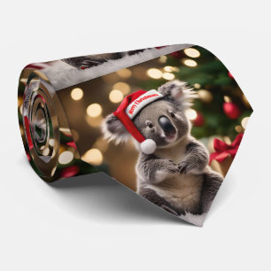 Koala Bear Wearing Santa Hat, Tie