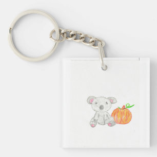 Koala Bear with Pumpkin Keychain