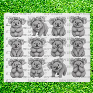 Koala Bears Birthday Wrapping Paper