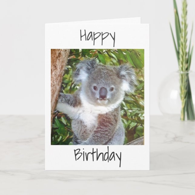 "KOALA BIRTHDAY GREETINGS" CARD (Front)