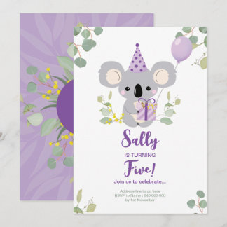 Koala Birthday Invitation