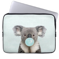 Koala Blowing a Blue Bubble gum