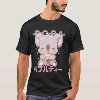 Koala Boba Tea Kawaii Bubble Tea Koala Anime Neko  T-Shirt
