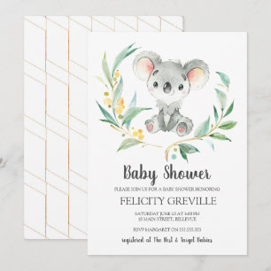 Koala Bush Baby   Invitations de douche bébé