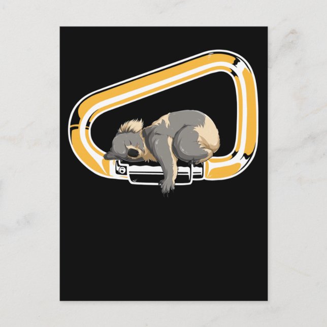 Koala Carabiner Climbing Animal Cute Bouldering Postcard (Front)