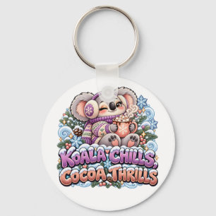 Koala Chills Cocoa Thrills Winter Koala Keychain