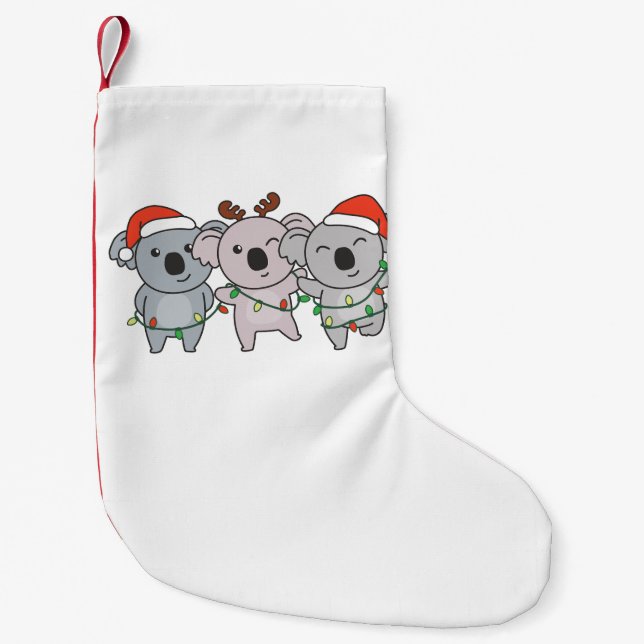 Koala Christmas Animals Cute Koalas Holiday Small Christmas Stocking (Front)
