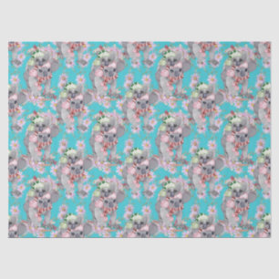 Koala Christmas Botanical Vintage Blue Tissue Paper