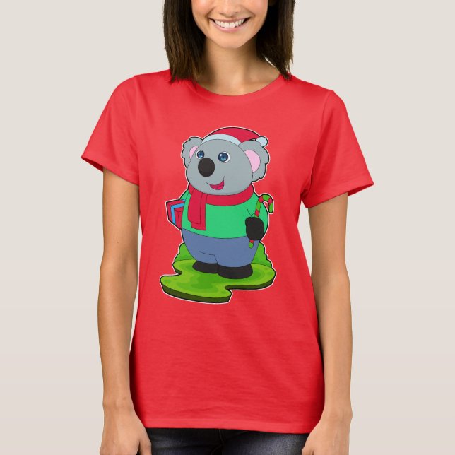 Koala Christmas Candy cane T-Shirt (Front)