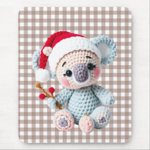 Koala Christmas clip art, faux yarn koala, Mouse Pad