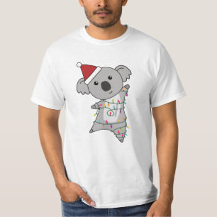 Koala Christmas Fairy Lights Cute Animal T-Shirt