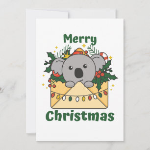 Koala Christmas Letter Winter Animals Koalas Holiday Card