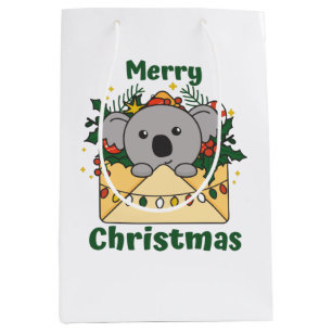 Koala Christmas Letter Winter Animals Koalas Medium Gift Bag