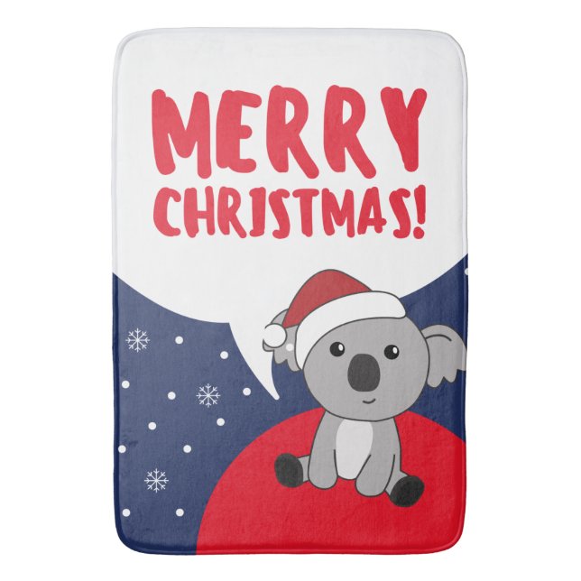 Koala Christmas Snow Winter Animals Koalas Bath Ma Bath Mat (Front Vertical)