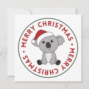 Koala Christmas Snow Winter Animals Koalas Invitat Invitation