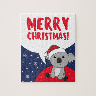 Koala Christmas Snow Winter Animals Koalas Jigsaw  Puzzle