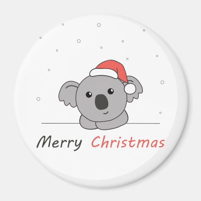 Koala Christmas Snow Winter Animals Koalas Magnet (Front)