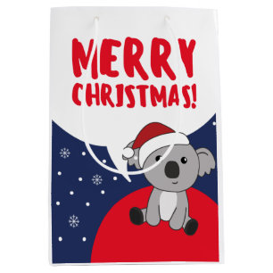 Koala Christmas Snow Winter Animals Koalas Medium  Gift Bag