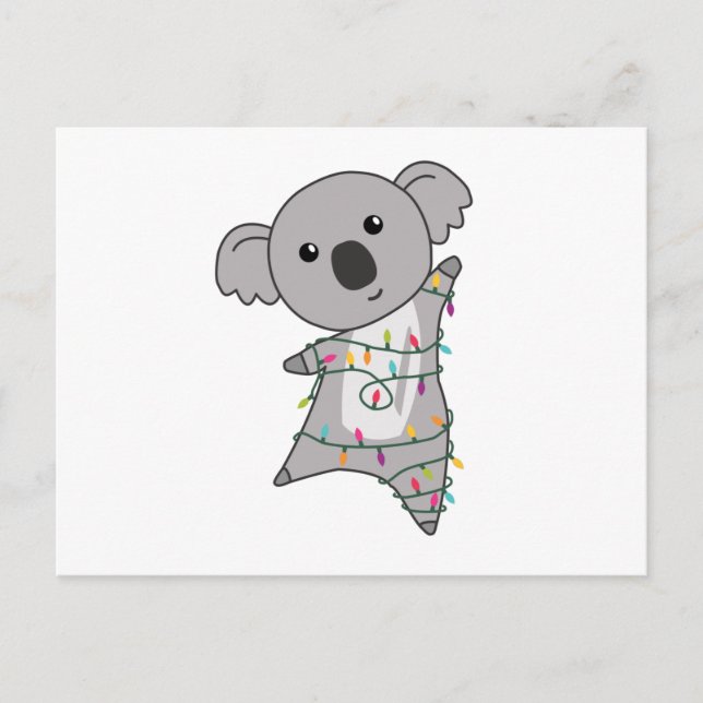 Koala Christmas Snow Winter Animals Koalas Postcard (Front)