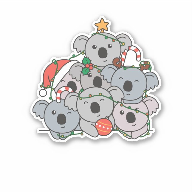 Koala Christmas Tree Funny Animal Christmas (Front)