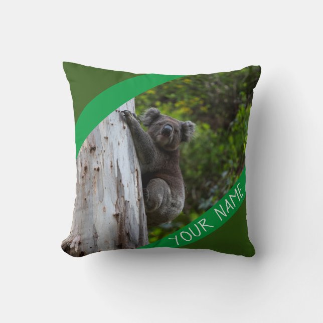 Koala Climbing A Tree Australia Throw Pillow (Front)