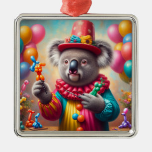 Koala Clown Metal Ornament
