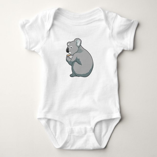 Koala Coffee Cup Baby Bodysuit (Front)