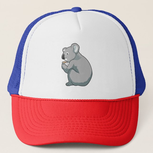 Koala Coffee Cup Trucker Hat (Front)