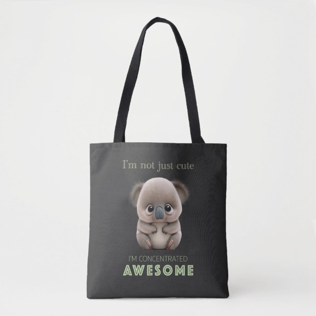 Koala Concentrated Awesome Cute Adorable Funny  Tote Bag (Front)