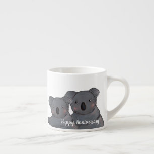 Koala couple wedding anniversary espresso cup