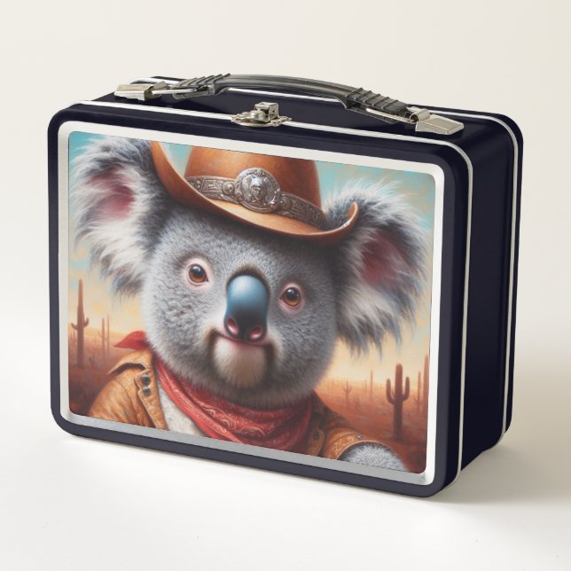 Koala Cowboy Metal Lunch Box (Front)