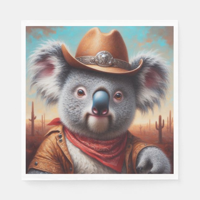 Koala Cowboy Napkin (Front)