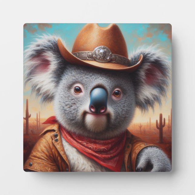 Koala Cowboy Plaque (Front)