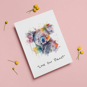 Koala Cuddles in Color, custom Holiday Postcard