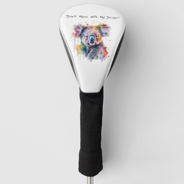 Koala Cuddles in Colour, custom Golf Head Cover (Front)